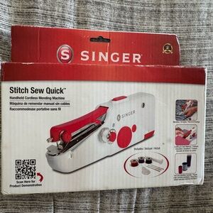 Singer Stitch Sew Quick Handheld Sewing Machine - Red and White
